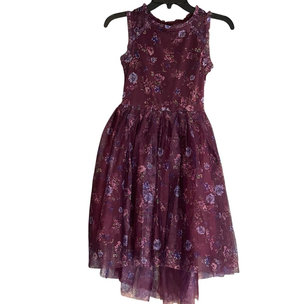 ZENZI Purple Floral Easter Spring Summer Dress - Size L